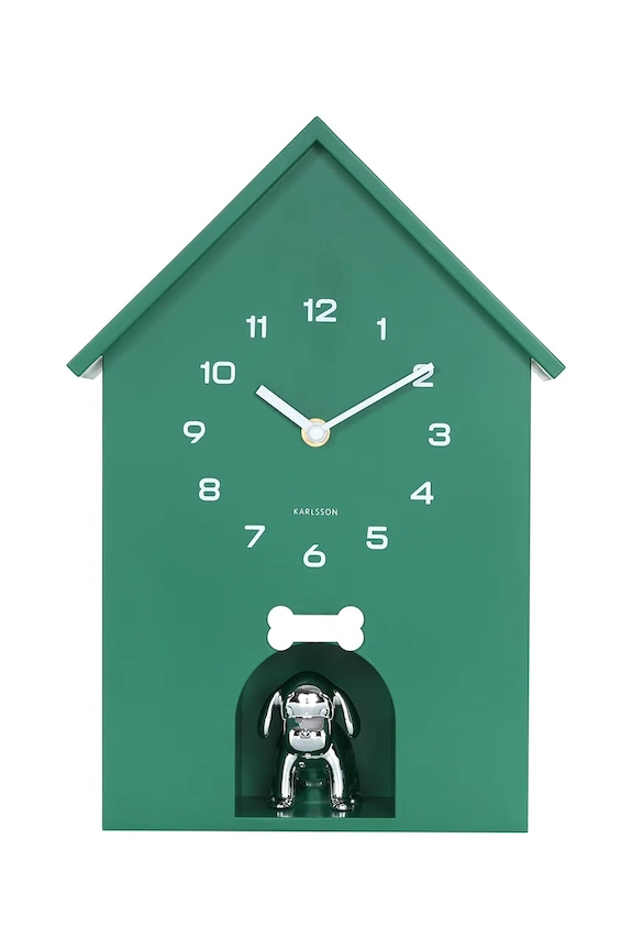 Karlsson zegar ścienny Dog House 36,5 cm zielony KA6096GR
