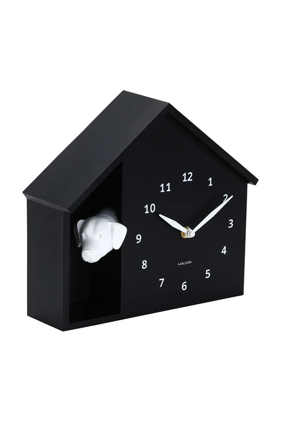 Ρολόι τοίχου με ήχο Karlsson Peeking Doggy 29 x 26 cm KA6097BK μαύρο AA00