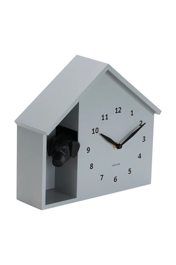 Стенен часовник със звук Karlsson Peeking Doggy 29 x 26 cm KA6097GY сив AA00