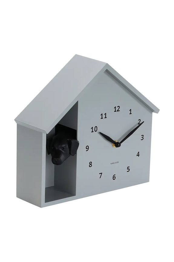 Стенен часовник със звук Karlsson Peeking Doggy 29 x 26 cm KA6097GY сив AA00