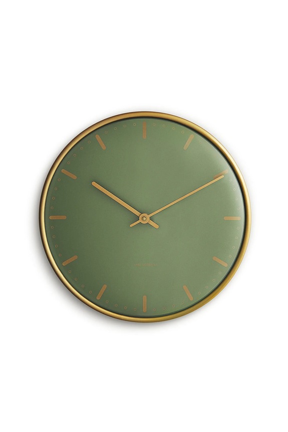 Arne Jacobsen Clocks zegar ścienny z metalu 29 cm zielony 43484