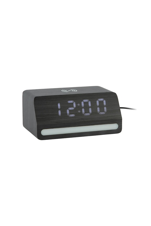 Karlsson Budík LED drevený KA6078BK čierna AA00