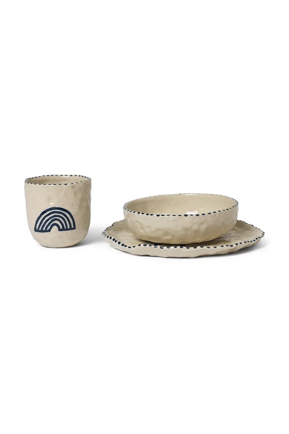 Παιδικό σετ πρωινού ferm LIVING Naive Ceramic Set 3-pack 1104269019 μπεζ AA00