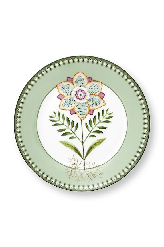 Pip Studio desszert tányér Plate Lily&Lotus Light 21,4 cm zöld 51001497