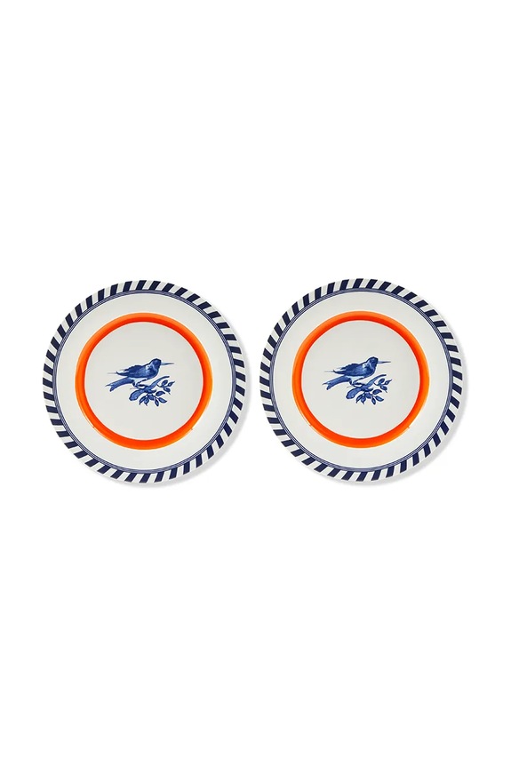 Pols Potten zestaw talerzy bird patterned 27 cm 2-pack multicolor 230.400.670