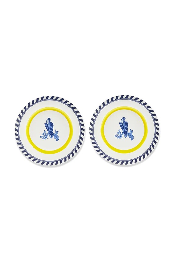Pols Potten zestaw talerzy bird patterned 27 cm 2-pack multicolor 230.400.672