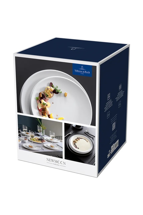 Konyha és bár Villeroy & Boch reggeli tálkészlet NewMoon 24 cm 12 db 10.4264.7609 fehér