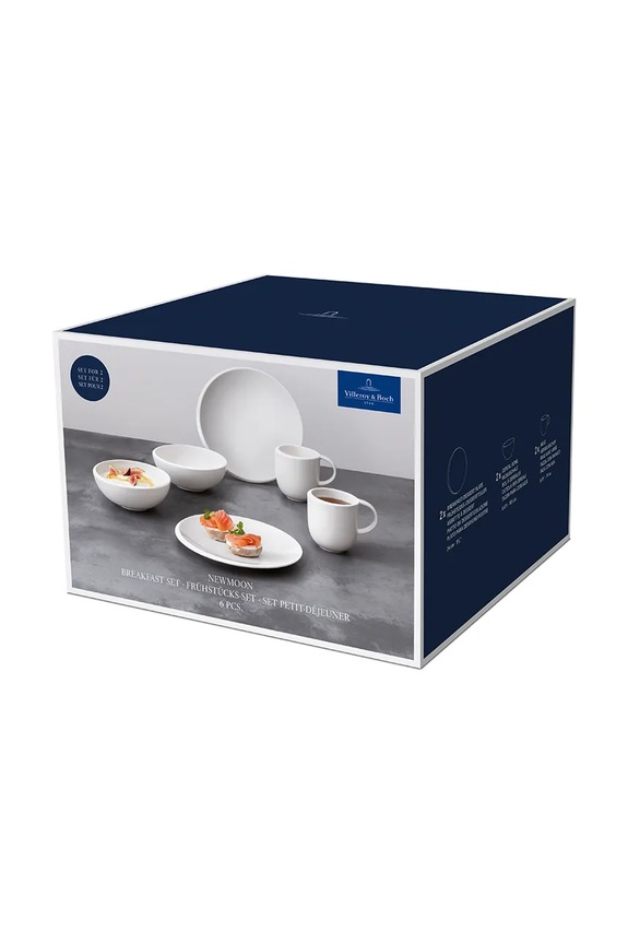 Villeroy & Boch reggelizőkészlet 2 fő részére New Moon 6 elementów 10.4264.9071 fehér AA00