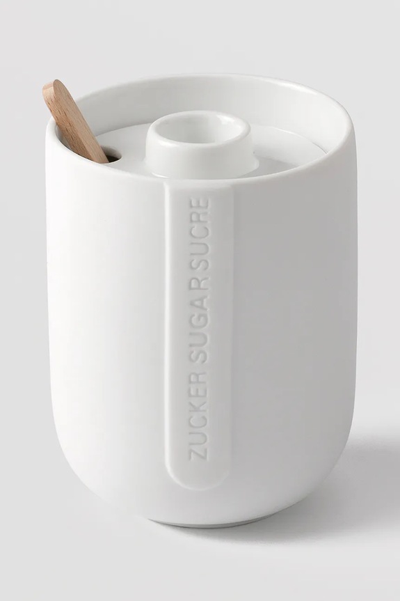 Μπολ ζάχαρης με ένα κουτάλι Raeder Cozy Time 7 x 9,5 cm λευκό C17104