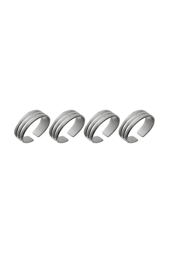 Gense inele de șervețel Thebe 4,3 x 3,2 cm 4-pack gri 37281.