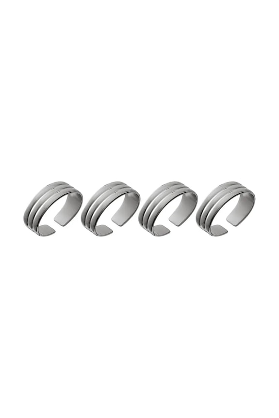 Gense inele de șervețel Thebe 4,3 x 3,2 cm 4-pack gri 37281.