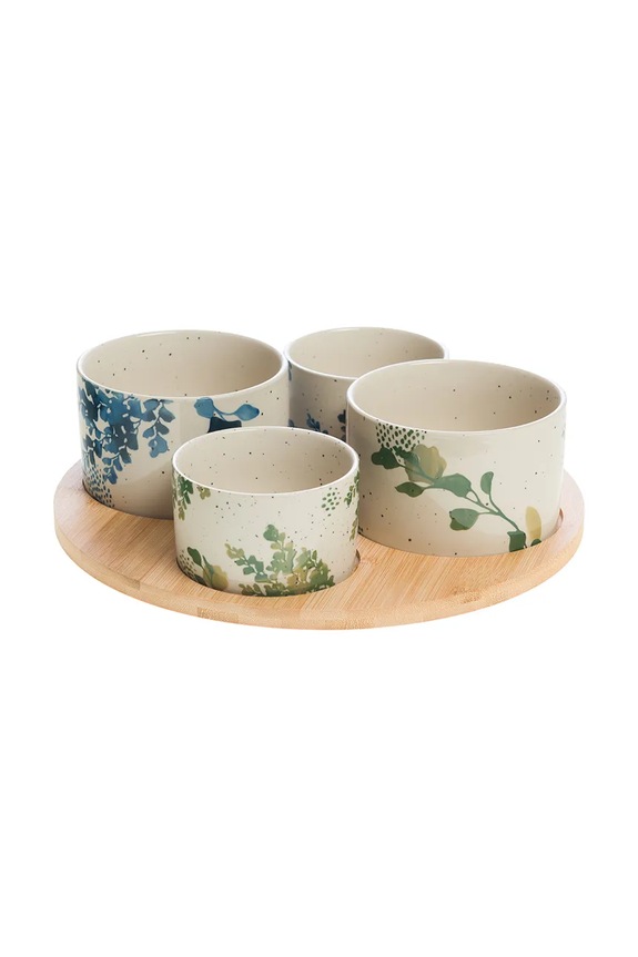 home & lifestyle zestaw miseczek do serwowania z podstawką 7 x 30 cm multicolor 167599
