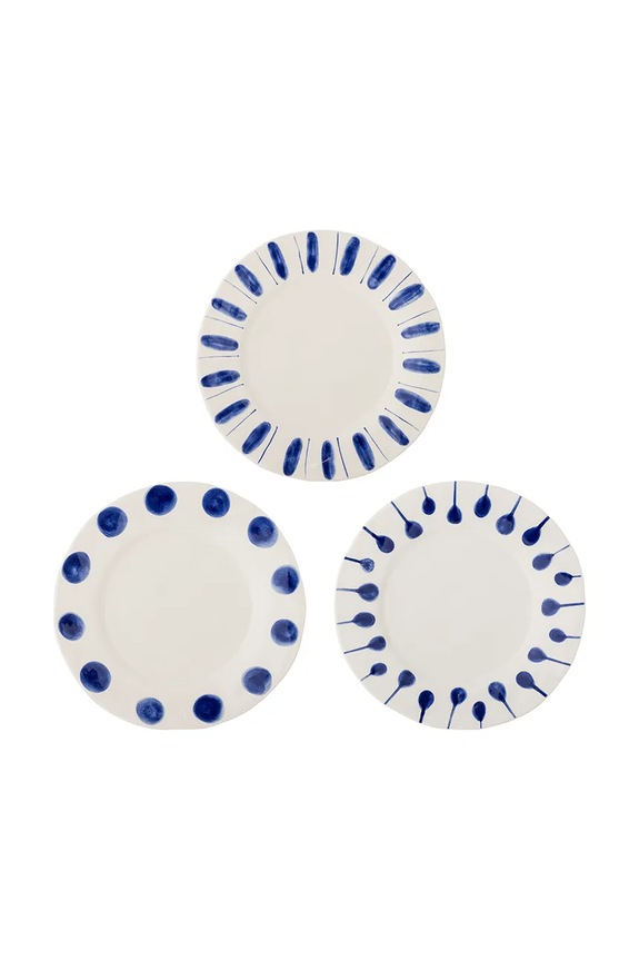Bloomingville zestaw talerzy płaskich Linora 28 cm 3-pack biały 82072670