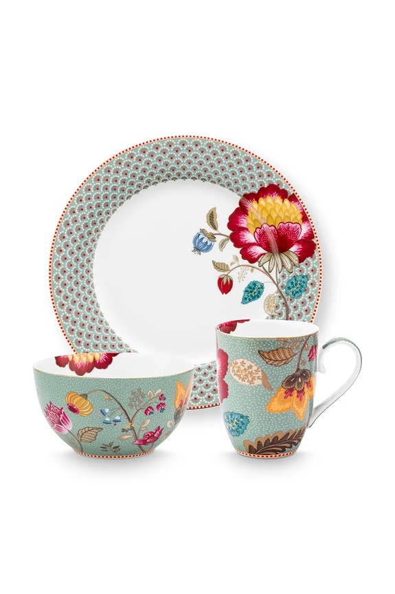 Pip Studio zestaw śniadaniowy do serwowania z porcelany multicolor 51020219
