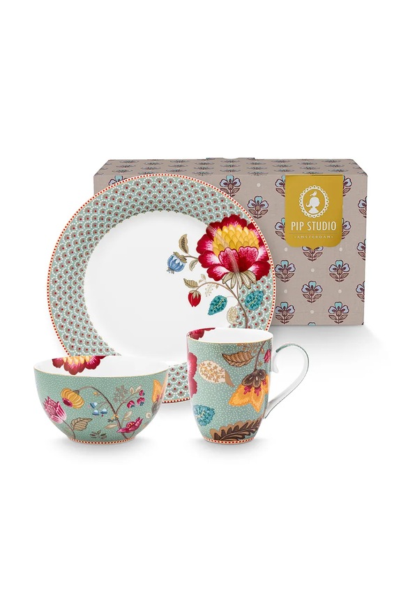 Pip Studio zestaw śniadaniowy do serwowania z porcelany 51020219 multicolor AA00