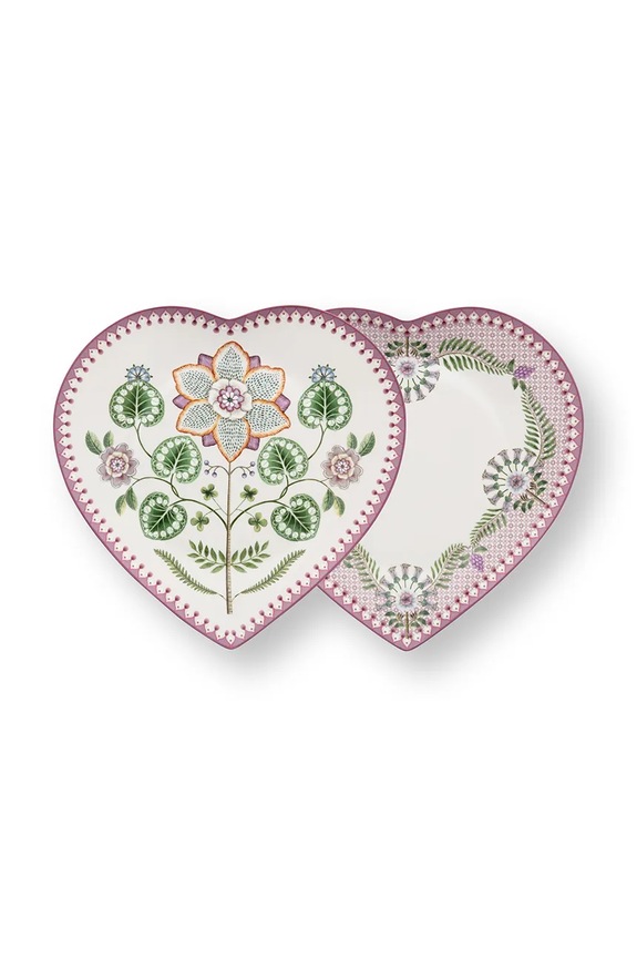 Pip Studio zestaw talerzy do serwowania z porcelany 21,5 cm różowy 51001561