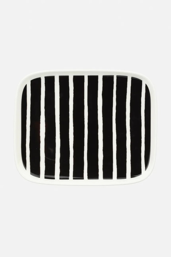 Marimekko talerz do serwowania z kamionki 15 x 12cm czarny 075529.190