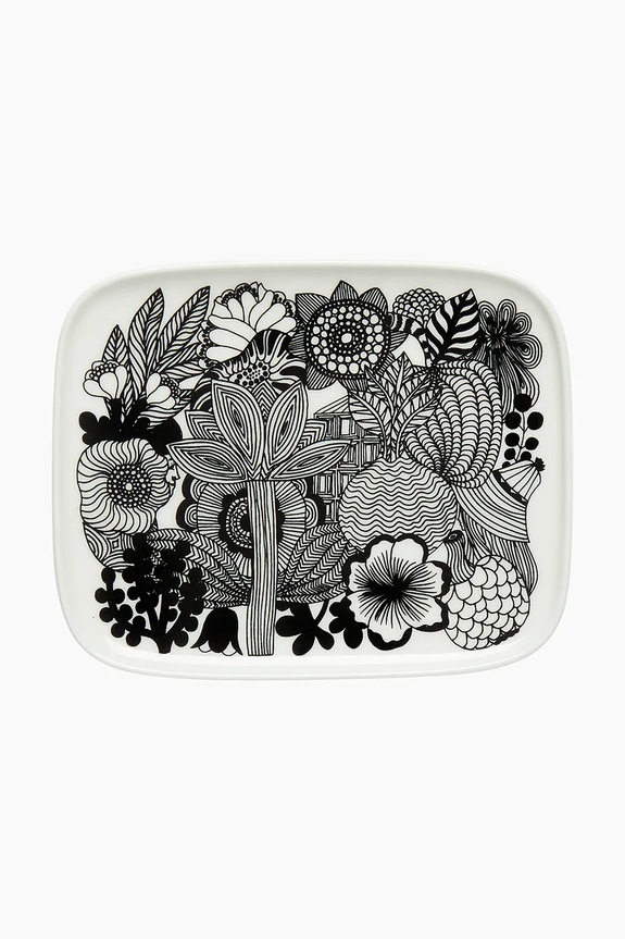 Marimekko piatto da servire in gres 15 x 12 cm nero 067845.090