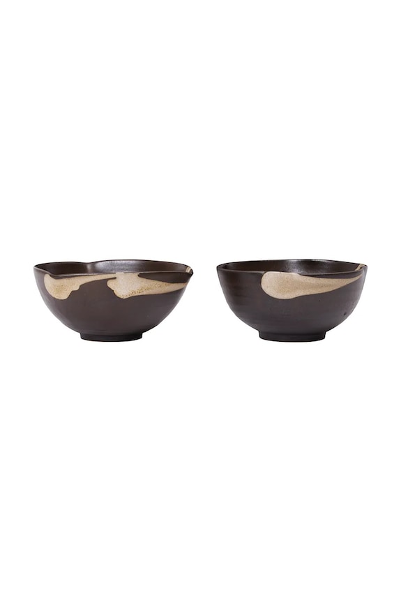 Ferm Living zestaw miseczek z kamionki 6 x 11,5 cm brązowy 1104272734