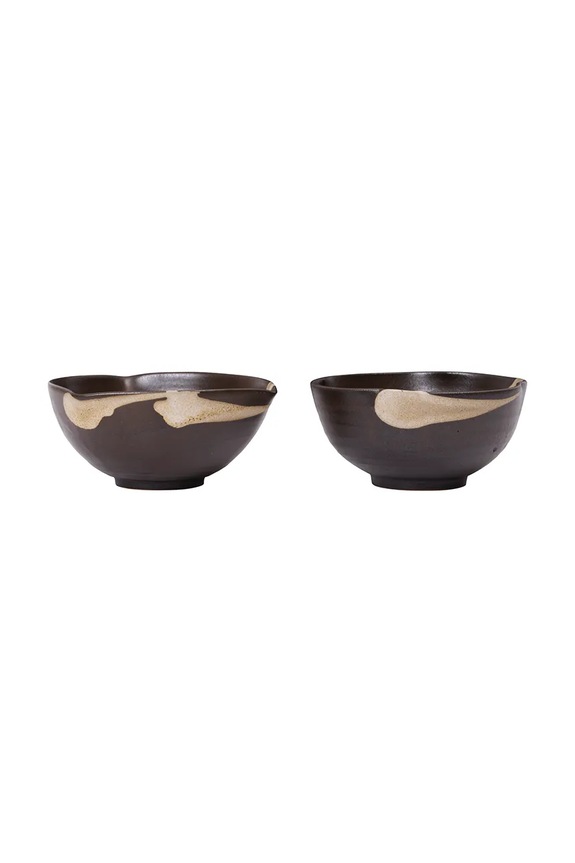 Ferm Living zestaw miseczek z kamionki 6 x 11,5 cm brązowy 1104272734
