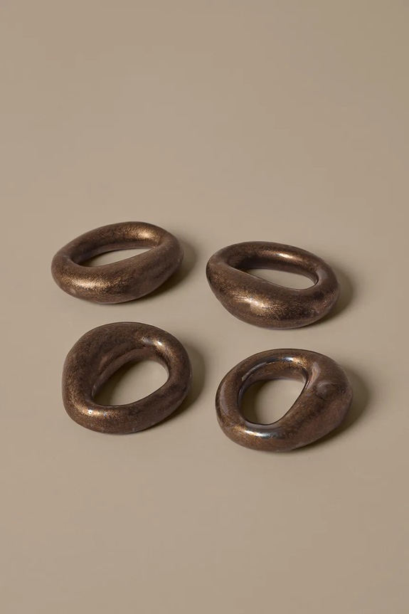 Kuchnia i bar Ferm Living obrączki do serwetek z porcelany 2,1 x 7,2 x 6,5 cm 1104272495 szary