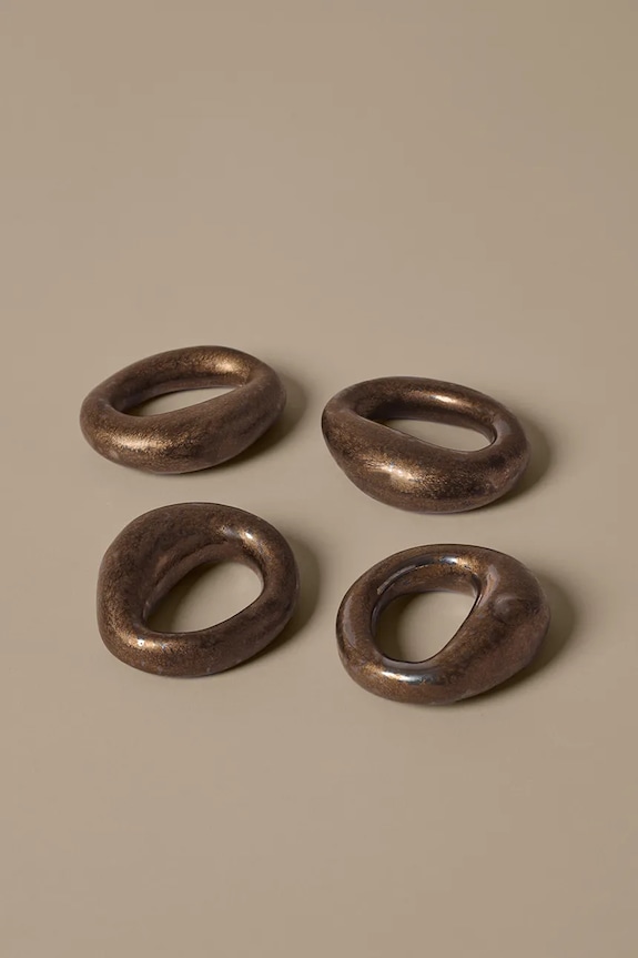 Kuchnia i bar Ferm Living obrączki do serwetek z porcelany 2,1 x 7,2 x 6,5 cm 1104272495 szary