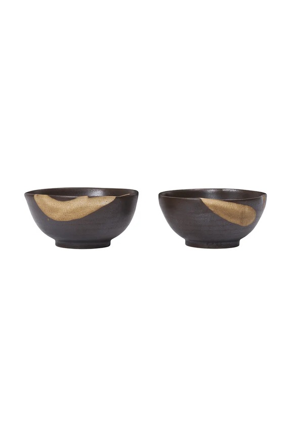 Ferm Living zestaw miseczek z kamionki 4,5 x 8,5 cm brązowy 1104272619
