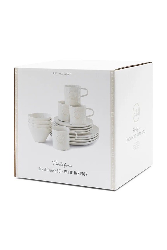 Riviera Maison serwis dla 4 os. z porcelany 583040 biały AA00