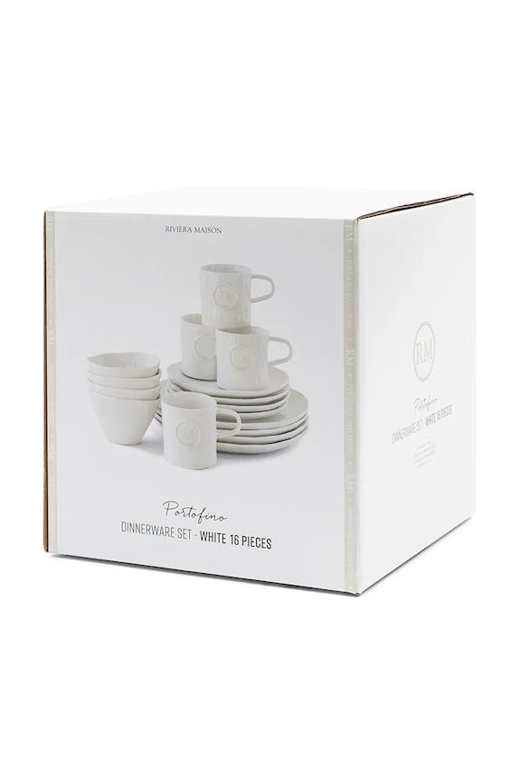 Riviera Maison serwis dla 4 os. z porcelany 583040 biały AA00