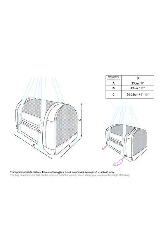 Bebobi transporter dla pupila 43 x 23 x 20 cm multicolor TTKAS31B