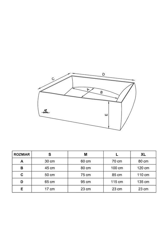 Bebobi legowisko ortopedyczne dla pupila SOno 115 x 85 x 23 cm SPLLWSC czarny