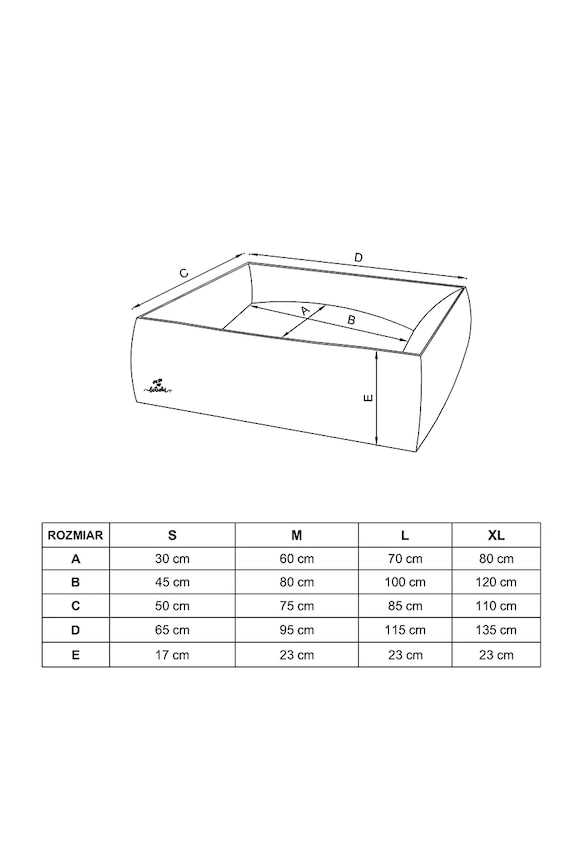Bebobi legowisko ortopedyczne dla pupila SOno 115 x 85 x 23 cm SPLLWSC czarny