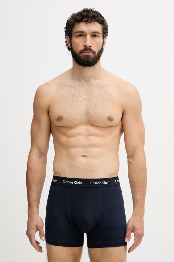 Calvin Klein Underwear boxerky pánske bavlnené s elastanom 3-pack tyrkysová 0000U2662G