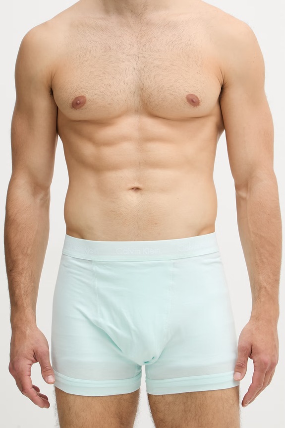 Calvin Klein Underwear boxerky pánske bavlnené s elastanom 3-pack tyrkysová 0000U2662G