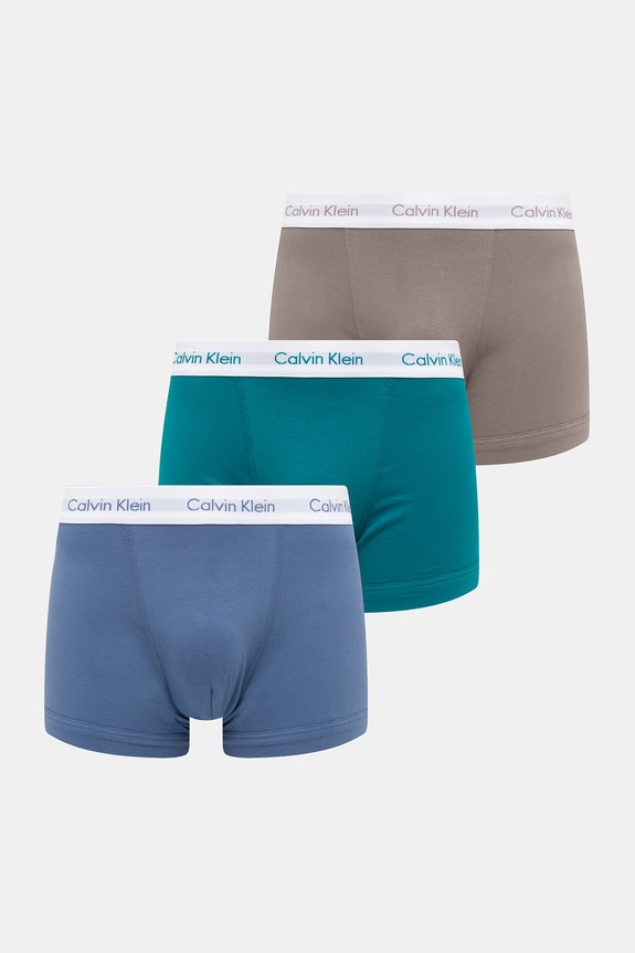 Calvin Klein Underwear bokserki męskie bawełniane z elastanem 3-pack turkusowy 0000U2662G