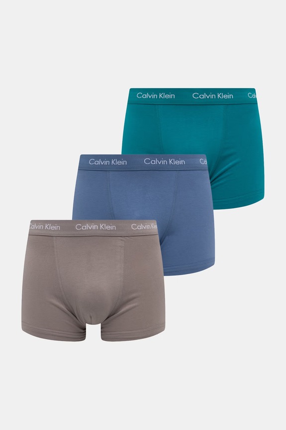 Calvin Klein Underwear bokserki męskie bawełniane z elastanem 3-pack zielony 0000U2662G