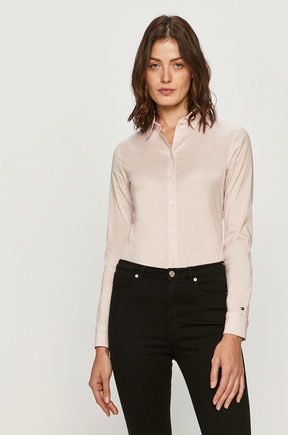 Tommy Hilfiger - Πουκάμισο slim ροζ 1M87647510