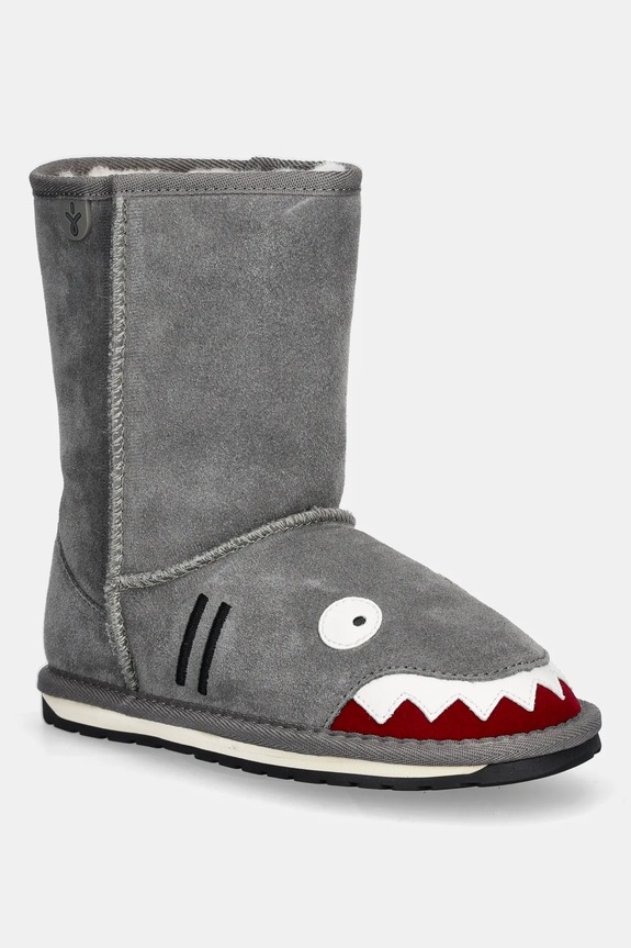 Emu Australia - Botki dziecięce Shark Putt ocieplane szary K10589.PUTT
