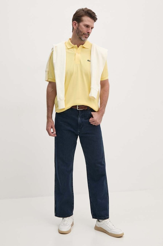 Lacoste polo bawełniane L1212 żółty AW25