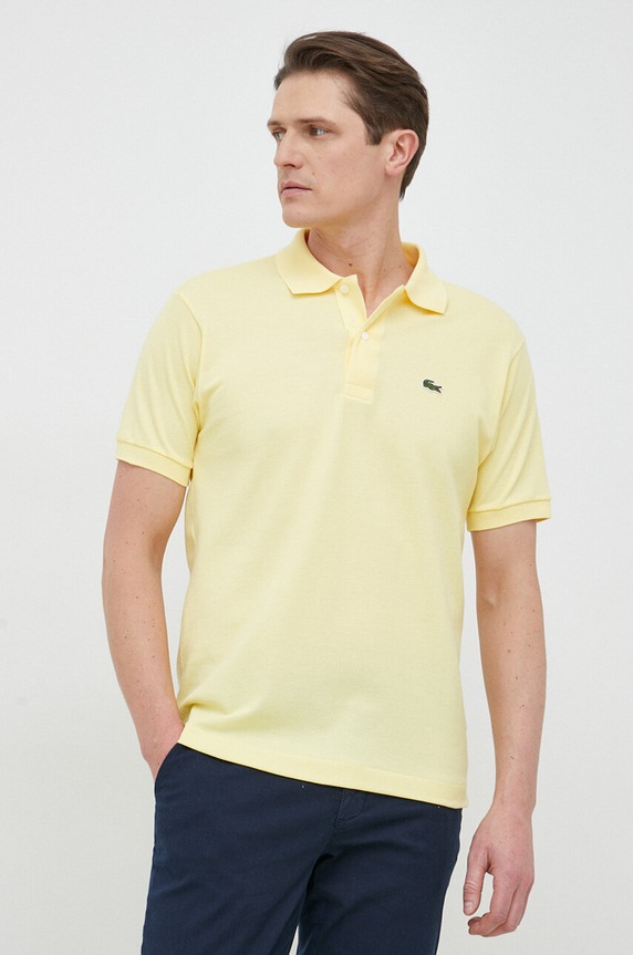 Odzież Lacoste polo bawełniane L1212 żółty