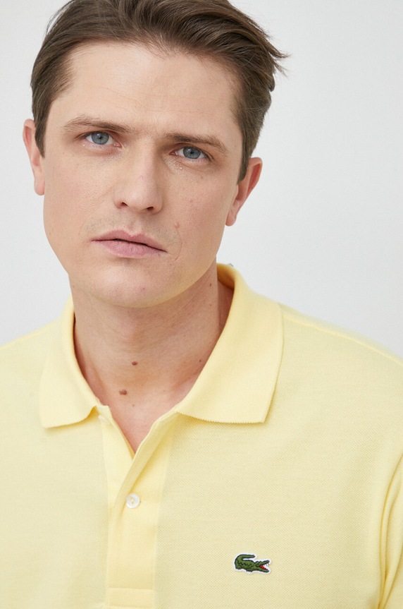 Lacoste polo bawełniane żółty L1212