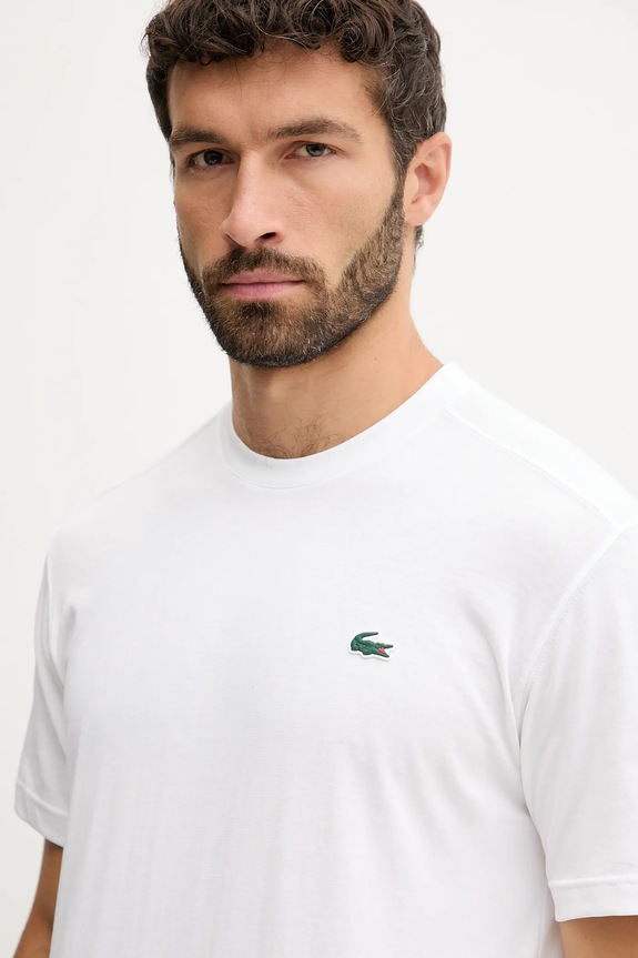 Lacoste T-shirt męski bawełniany biały TH7618