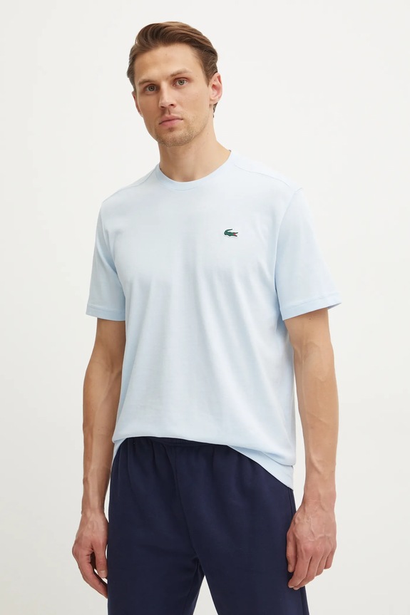 Lacoste T-shirt męski bawełniany niebieski TH7618