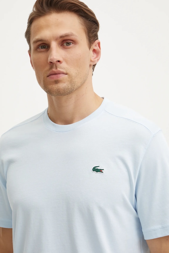 Lacoste T-shirt męski bawełniany niebieski TH7618