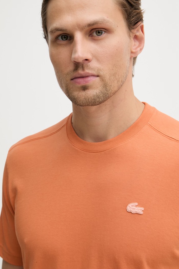 Lacoste T-shirt męski bawełniany pomarańczowy TH7618