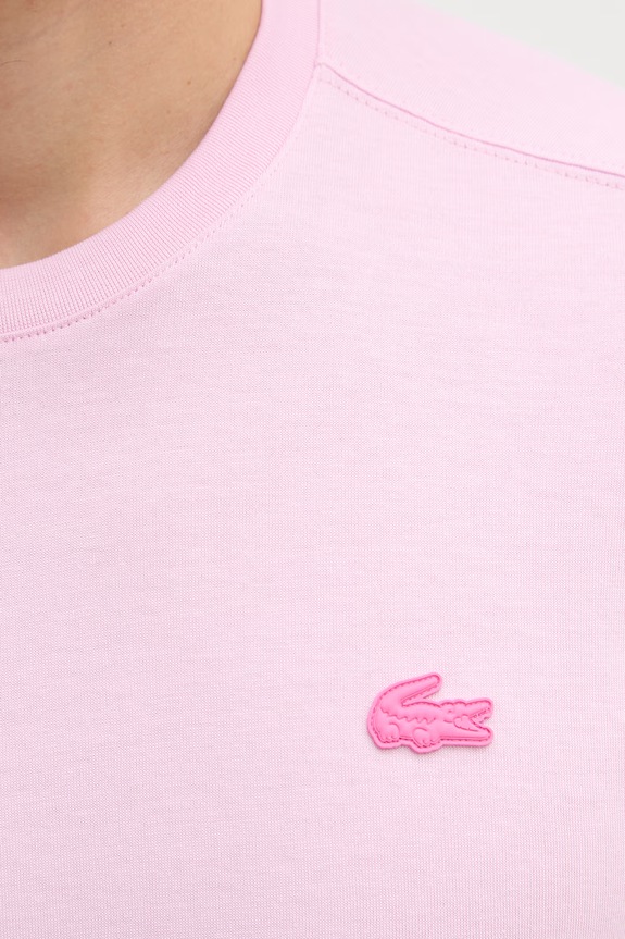 Lacoste T-shirt męski bawełniany TH7618 różowy