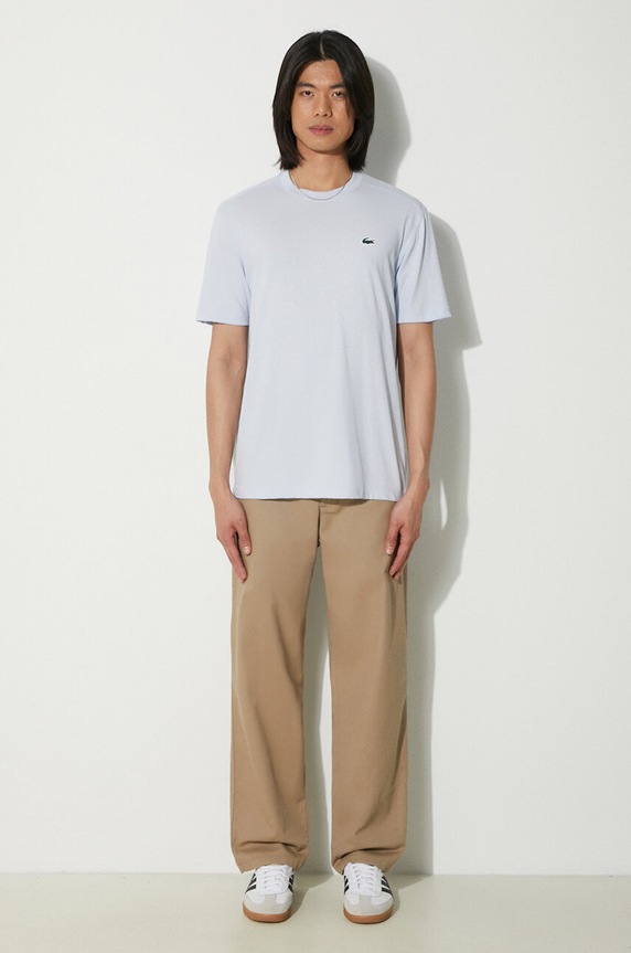 Lacoste T-shirt bawełniany męski TH7618 niebieski SS26
