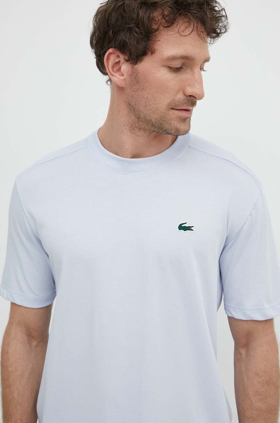 Lacoste T-shirt męski bawełniany niebieski TH7618
