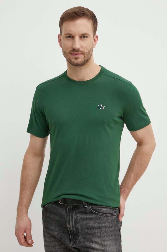 Lacoste t-shirt férfi pamut zöld TH7618