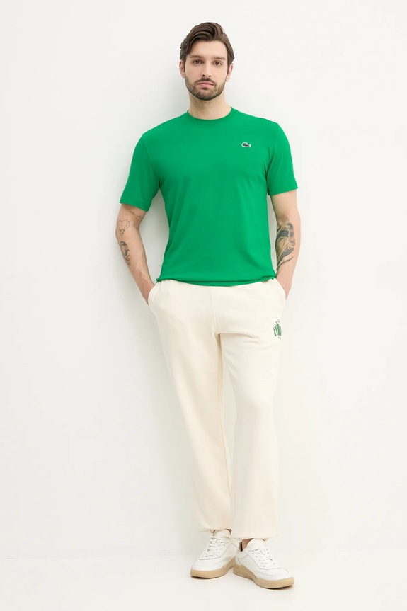 Lacoste T-shirt męski bawełniany TH7618 zielony SS26